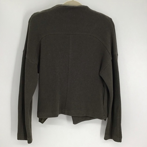 Lotus Eaters Asymmetrical Zip Sweater Jacket Business Casual Green NWT Size S - Picture 2 of 8